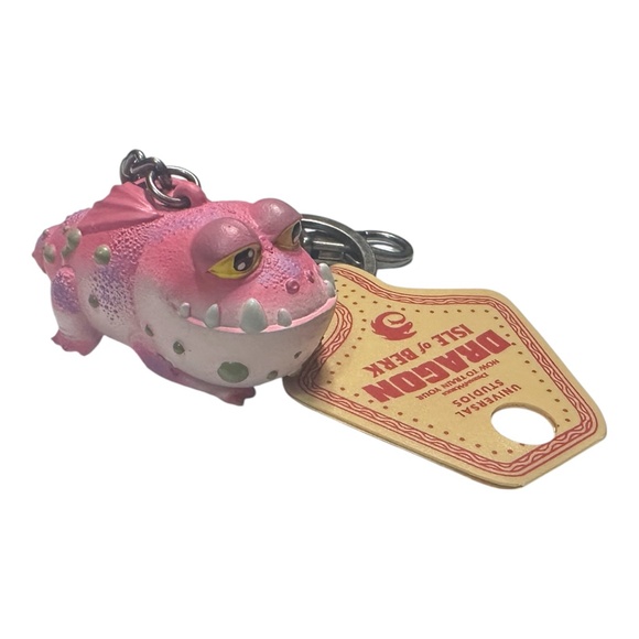 Universal Epic Universe How to Train Your Dragon Pink Gronkle PVC Keychain - Picture 2 of 2